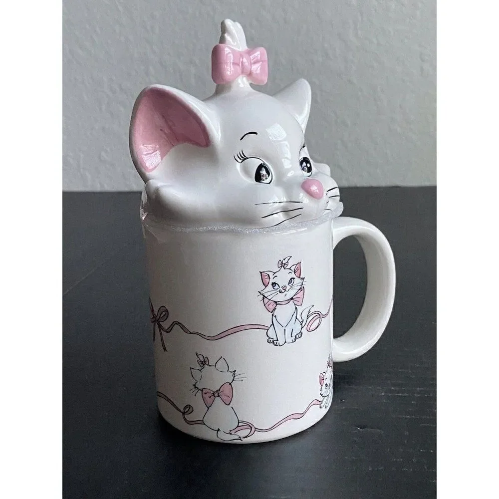 Disney The Aristocats Marie Cat Kitten Mug With Topper Figural Collectible NEW‎